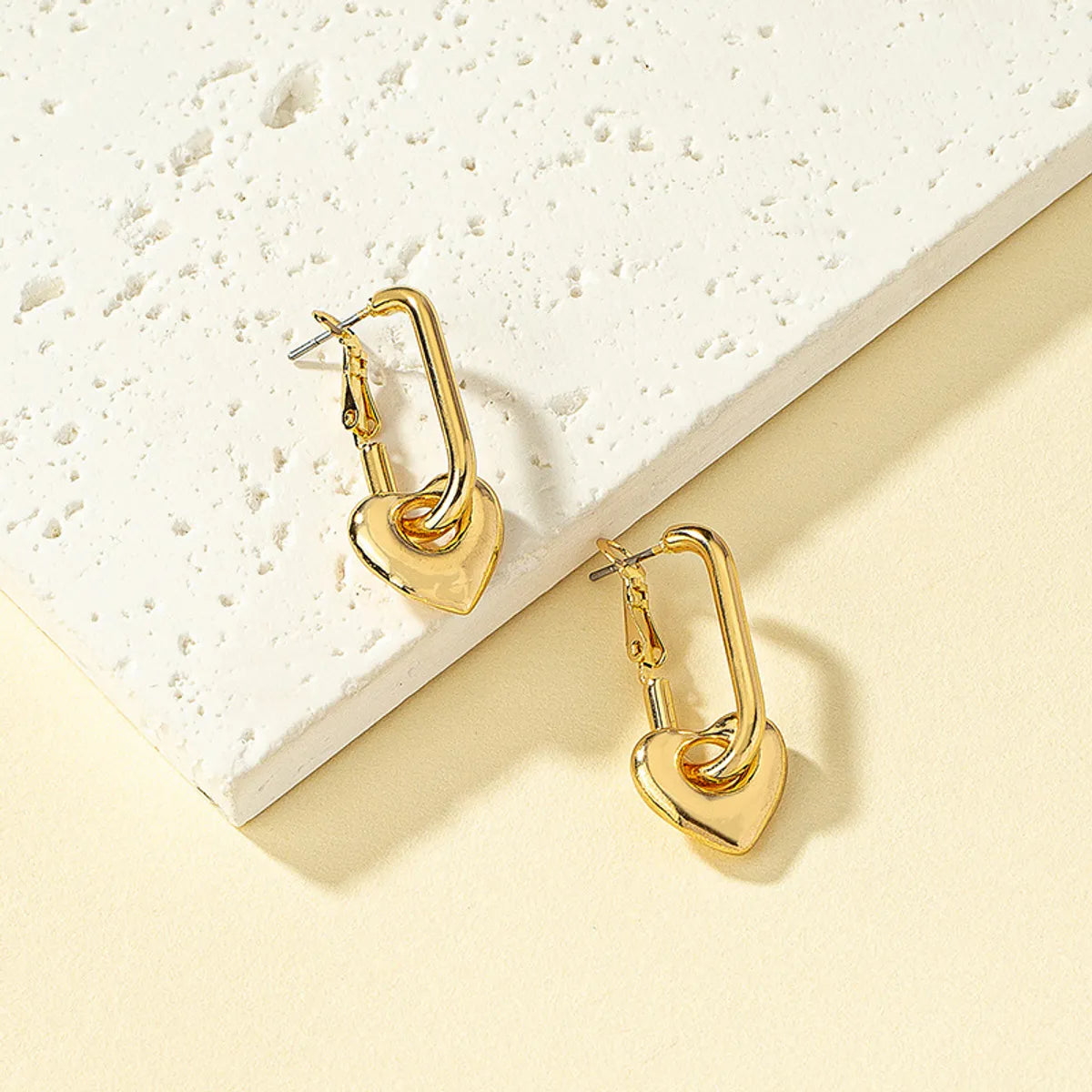 Wholesale Jewelry Modern Style Heart Shape Alloy Plating Earrings