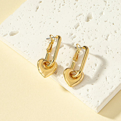 Wholesale Jewelry Modern Style Heart Shape Alloy Plating Earrings