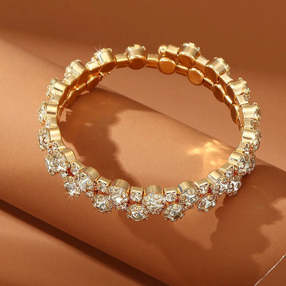 Wholesale Jewelry Modern Style Oversized Star Artificial Gemstones Artificial Pearl Rhinestones Pearl Inlay Bangle