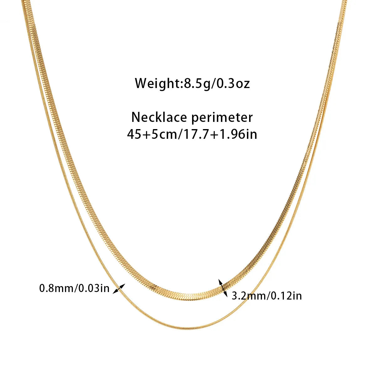 Wholesale Jewelry Modern Style Simple Style Classic Style Geometric Solid Color Titanium Steel Plating Double Layer Necklaces Necklace