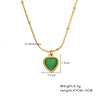 Wholesale Jewelry Modern Style Simple Style Heart Shape 304 Stainless Steel Opal 18K Gold Plated Inlay Pendant Necklace