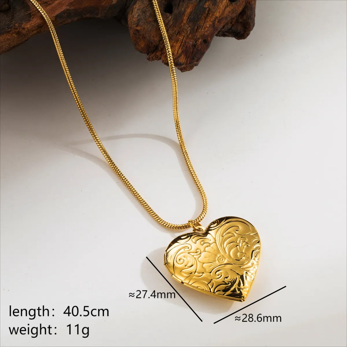 Wholesale Jewelry Modern Style Simple Style Heart Shape Solid Color 304 Stainless Steel 18K Gold Plated Plating Pendant Necklace