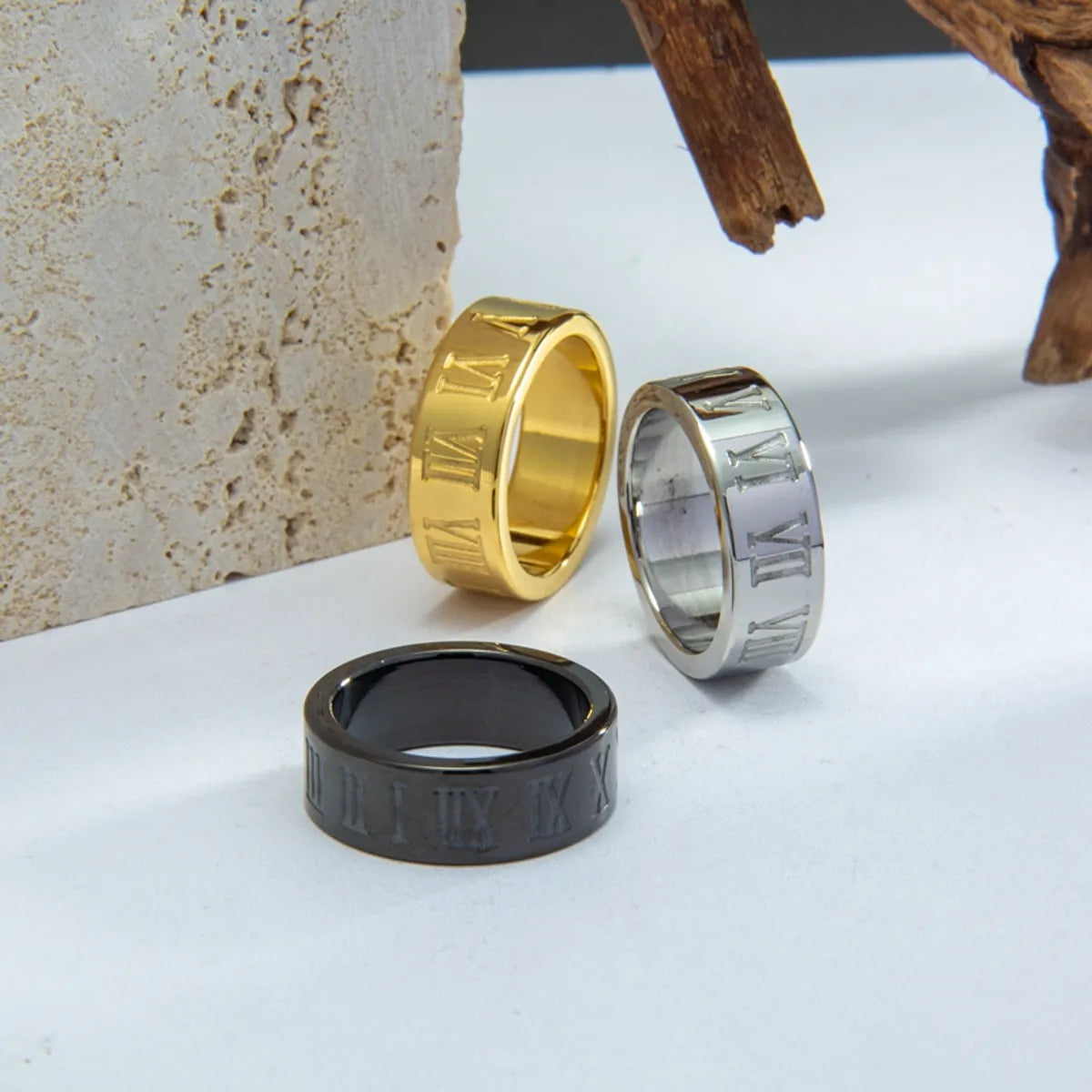 Wholesale Jewelry Modern Style Simple Style Solid Color 304 Stainless Steel Rings