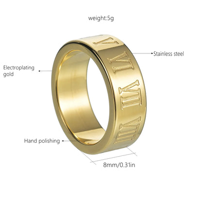 Wholesale Jewelry Modern Style Simple Style Solid Color 304 Stainless Steel Rings