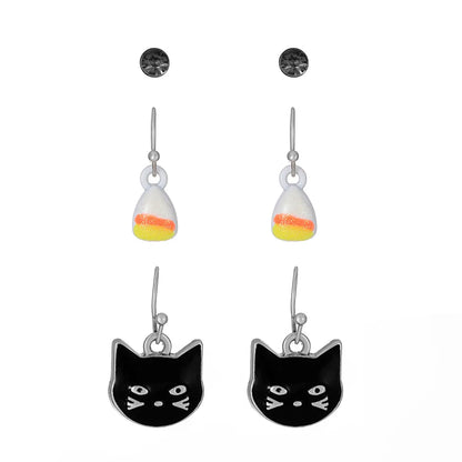 1 Pair Modern Style Streetwear Halloween Pattern Geometric Plating Alloy Drop Earrings