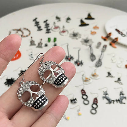 1 Pair Modern Style Streetwear Halloween Pattern Geometric Plating Alloy Drop Earrings