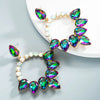 Wholesale Jewelry New Multi-Layer Drop-Shaped Glass Diamond-Studded Earrings Nihaojewelry