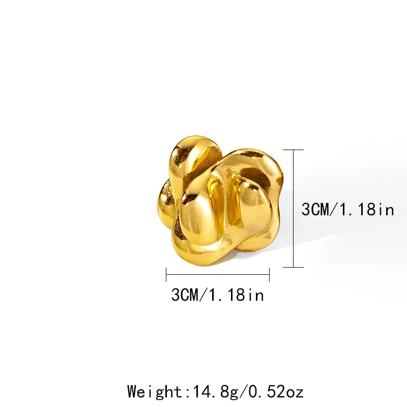 Wholesale Jewelry Novelty Modern Style Commute Irregular Flower 304 Stainless Steel 14K Gold Plated Open Rings