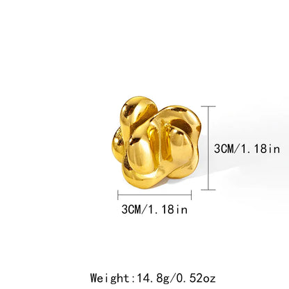 Wholesale Jewelry Novelty Modern Style Commute Irregular Flower 304 Stainless Steel 14K Gold Plated Open Rings