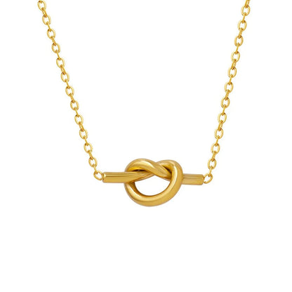 Wholesale Jewelry Novelty Simple Style Artistic Knot 304 Stainless Steel 18K Gold Plated Plating Pendant Necklace