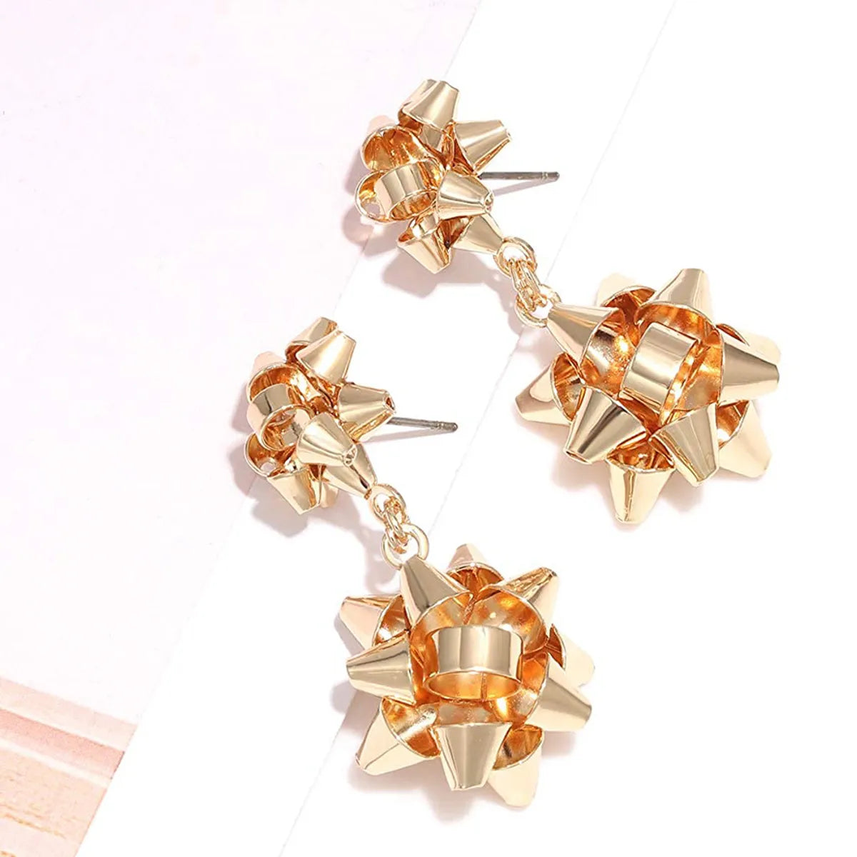 Wholesale Jewelry Original Design Flower Metal Plating Drop Earrings