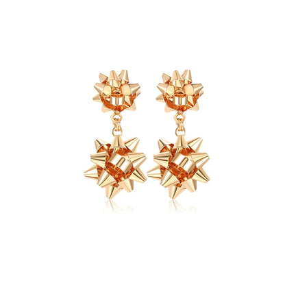 Wholesale Jewelry Original Design Flower Metal Plating Drop Earrings