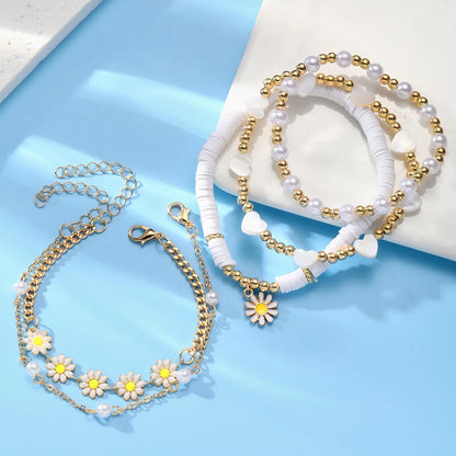 Pastoral Flower Alloy Wholesale Bracelets