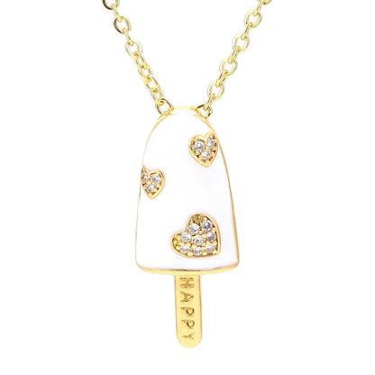 Wholesale Jewelry Popsicle-shaped Oil Drop Pendant Copper Inlaid Zircon Necklace Gooddiy