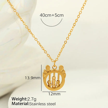 Wholesale Jewelry Preppy Style Modern Style Sweet Lock 304 Stainless Steel Rhinestones 18K Gold Plated Polishing Pendant Necklace