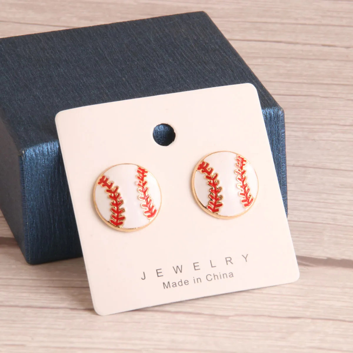 1 Pair Preppy Style Simple Style Sports Baseball Rugby Basketball Enamel Alloy Ear Studs