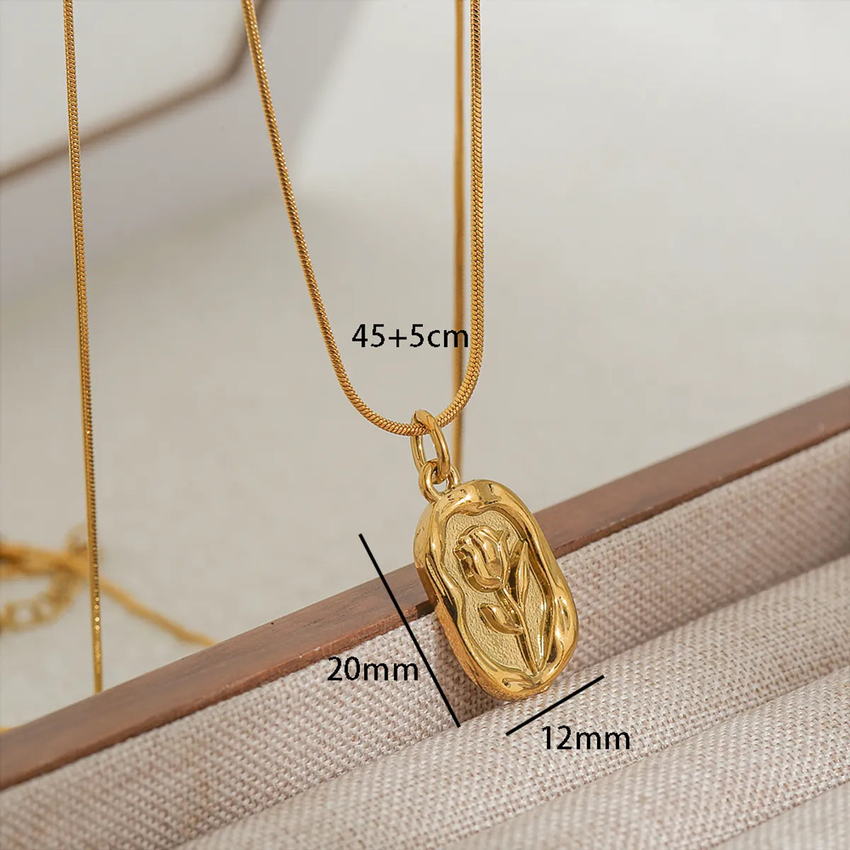 Wholesale Jewelry Princess Cute Simple Style Flower 304 Stainless Steel Pendant Necklace