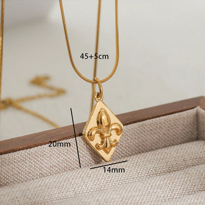 Wholesale Jewelry Princess Cute Simple Style Flower 304 Stainless Steel Pendant Necklace