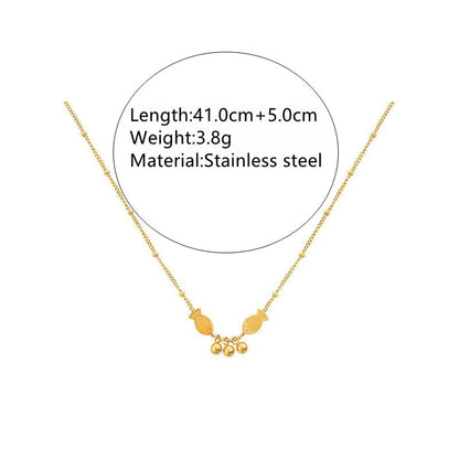 Wholesale Jewelry Princess Simple Style Commute Fish 304 Stainless Steel 18K Gold Plated Plating Jewelry Set