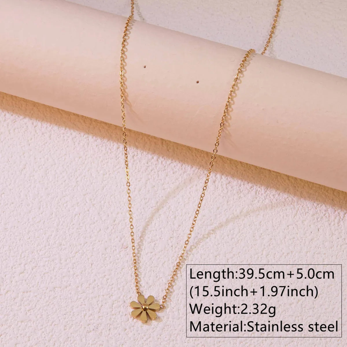 Wholesale Jewelry Princess Sweet Simple Style Flower 304 Stainless Steel 18K Gold Plated Plating Jewelry Set