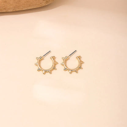 Wholesale Jewelry Punk Simple Style Gear Alloy Ear Studs