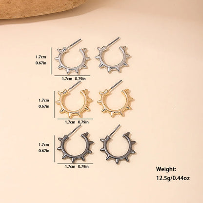 Wholesale Jewelry Punk Simple Style Gear Alloy Ear Studs