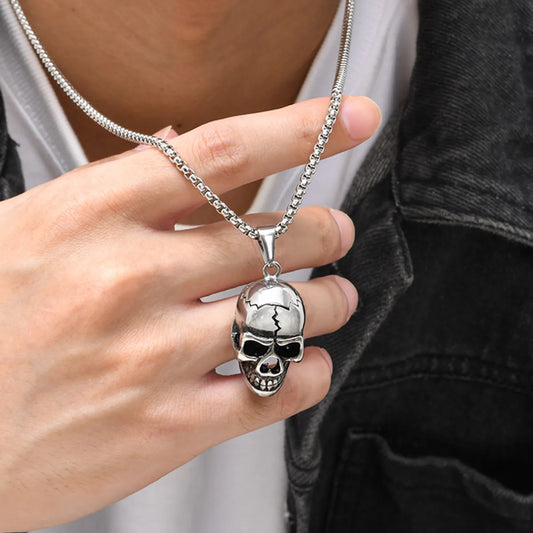 Wholesale Jewelry Punk Skull 201 Stainless Steel Pendant Necklace