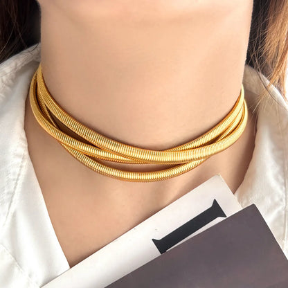 Wholesale Jewelry Punk Solid Color 304 Stainless Steel Chain Choker