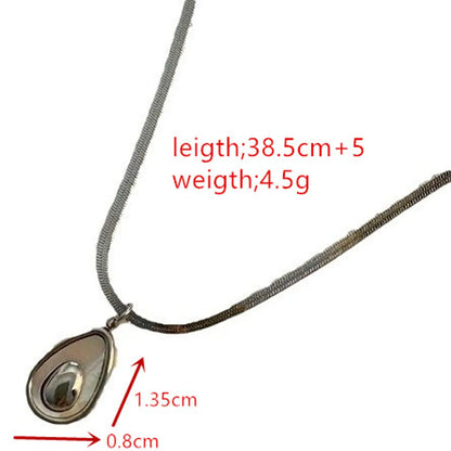 Wholesale Jewelry Retro Avocado Titanium Steel 18K Gold Plated Pendant Necklace