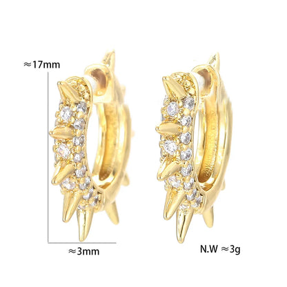 Wholesale Jewelry Retro Circle Star Zircon Copper Earrings Nihaojewelry