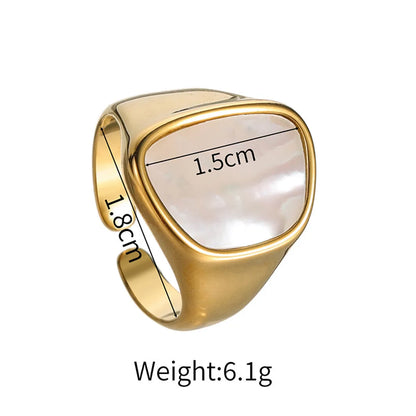 Wholesale Jewelry Retro Color Block 304 Stainless Steel Plating Rings