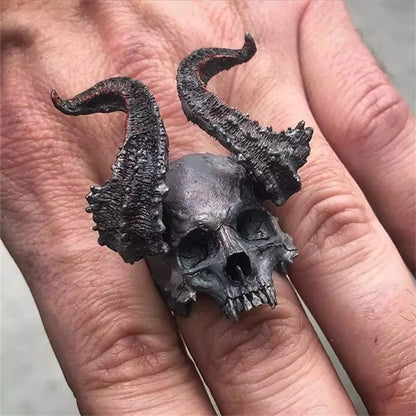 Wholesale Jewelry Retro Cool Style Snake Skull Alloy Plating Open Ring