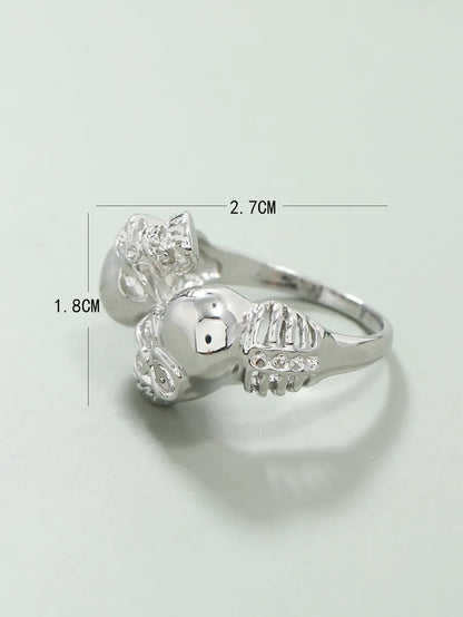 Wholesale Jewelry Retro Double Skull Ring Gooddiy