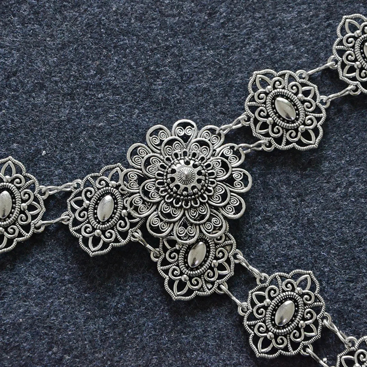 Wholesale Jewelry Retro Ethnic Style Geometric Flower Alloy Metal Waist Chain