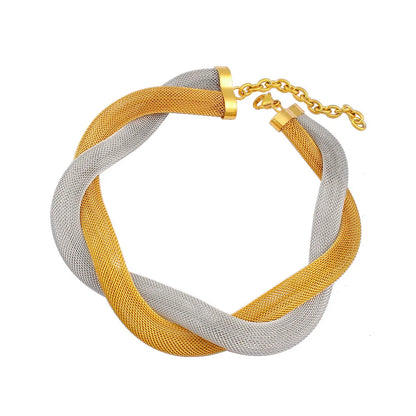 Wholesale Jewelry Retro Exaggerated Geometric 304 Stainless Steel 18K Gold Plated Bracelets Necklace