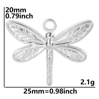 Wholesale Jewelry Retro French Style Dragonfly 304 Stainless Steel Plating Pendant Necklace