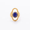 Wholesale Jewelry Retro French Style Oval 304 Stainless Steel Natural Stone 18K Gold Plated Inlay Open Rings