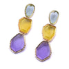 Wholesale Jewelry Retro Geometric Alloy Resin Plating Inlay Drop Earrings