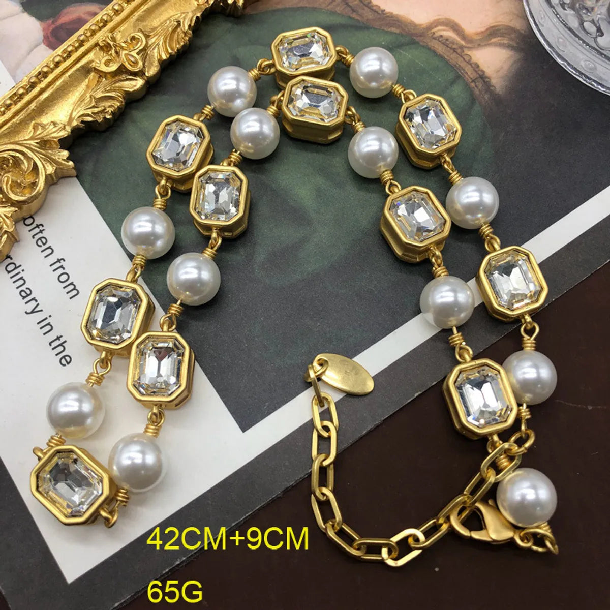 Wholesale Jewelry Retro Geometric Alloy Zircon Plating Inlay Bracelets Necklace