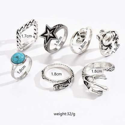 Wholesale Jewelry Retro Geometric Zinc Alloy Rings