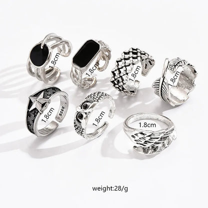 Wholesale Jewelry Retro Geometric Zinc Alloy Rings