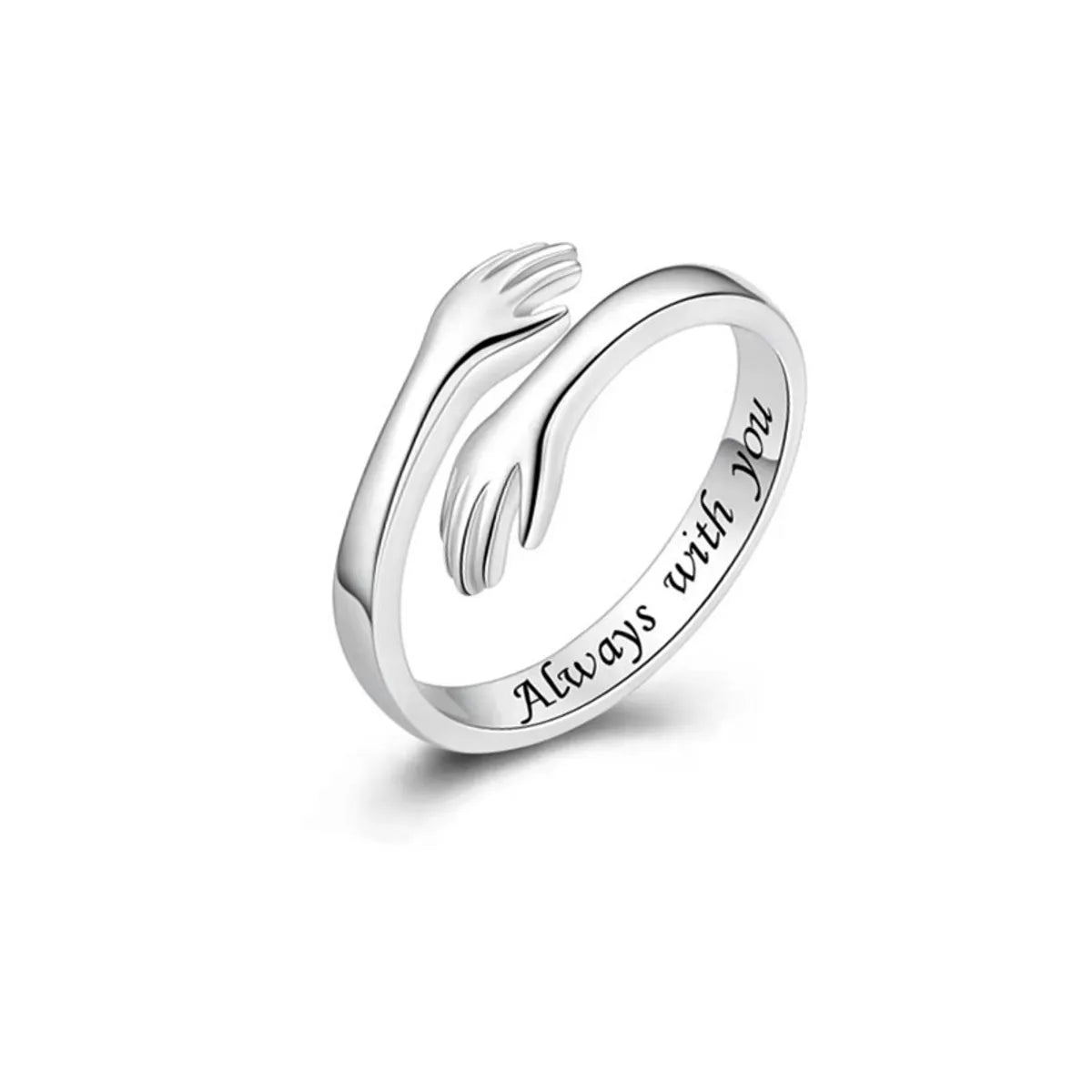 Wholesale Jewelry Retro Letter Gesture Metal Plating Open Rings