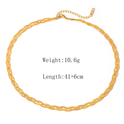 Wholesale Jewelry Retro Luxurious Simple Style Solid Color 304 Stainless Steel 18K Gold Plated Necklace