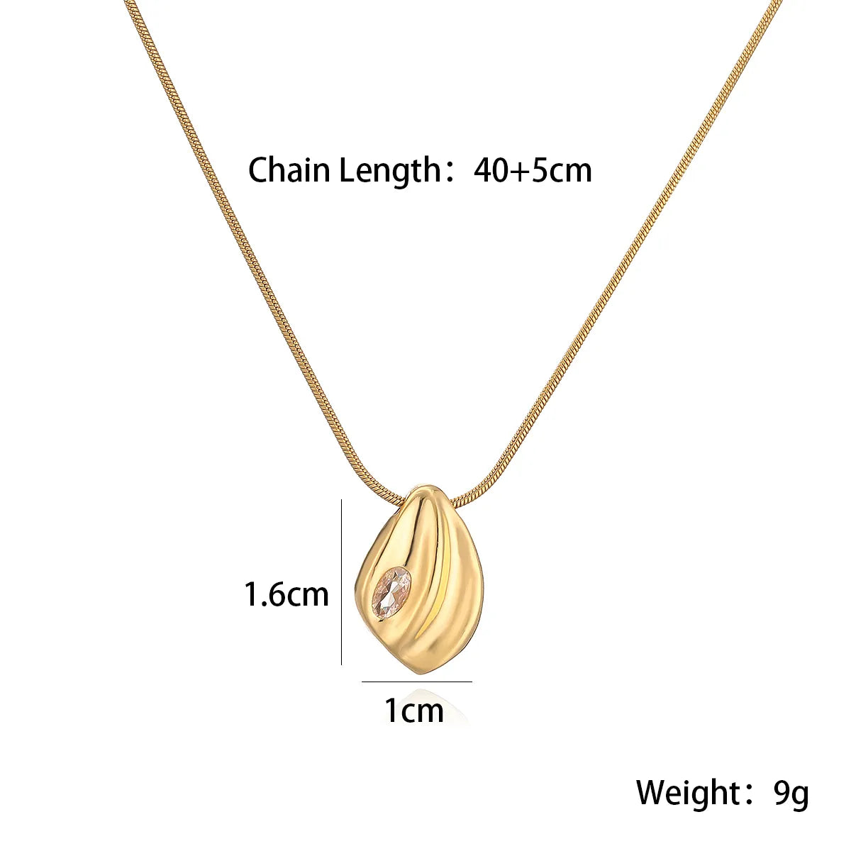 Wholesale Jewelry Retro Punk Simple Style Solid Color 304 Stainless Steel 18K Gold Plated Plating Pendant Necklace