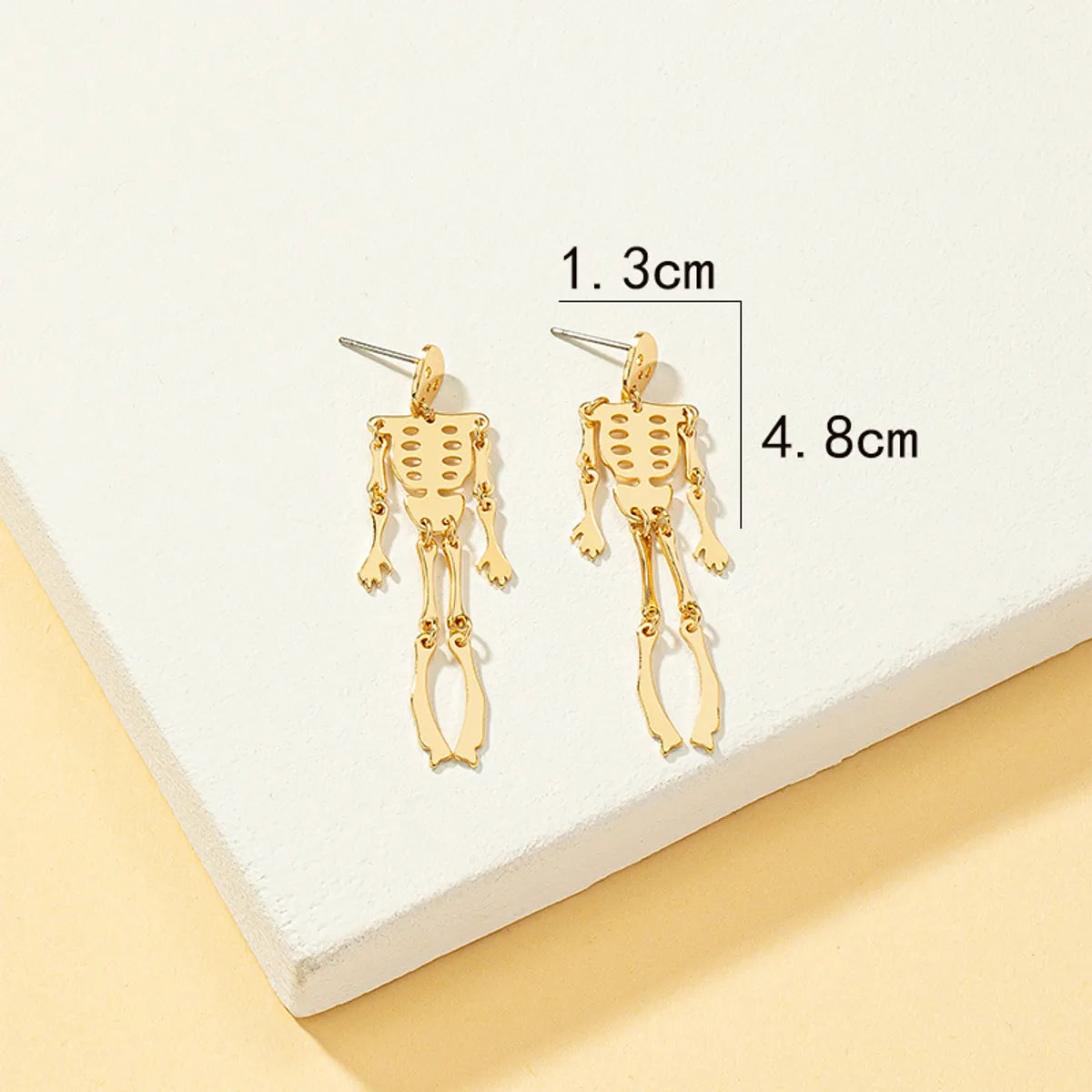 Wholesale Jewelry Retro Punk Solid Color Skull Alloy 14k Gold Plated Plating Drop Earrings