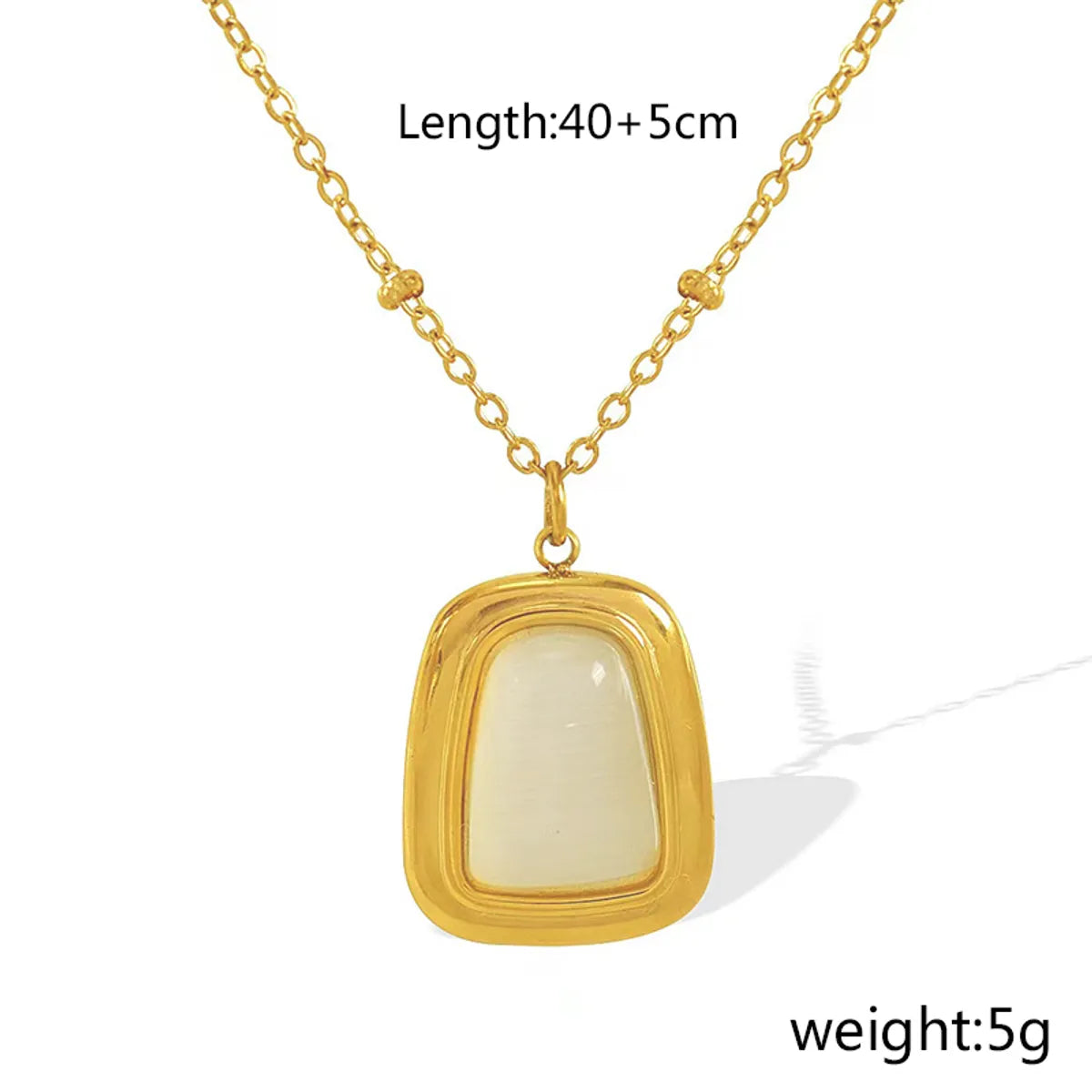 Wholesale Jewelry Retro Rectangle 304 Stainless Steel Imitation Opal Gold Plated Plating Inlay Jewelry Set