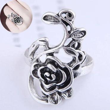 Wholesale Jewelry Retro Rose Hollow Open Ring Nihaojewelry