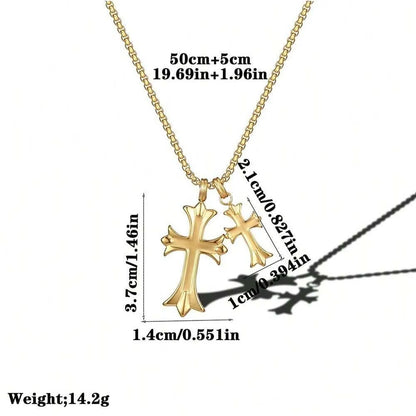 Wholesale Jewelry Retro Simple Style Cross 304 Stainless Steel Zircon Inlay Pendant Necklace