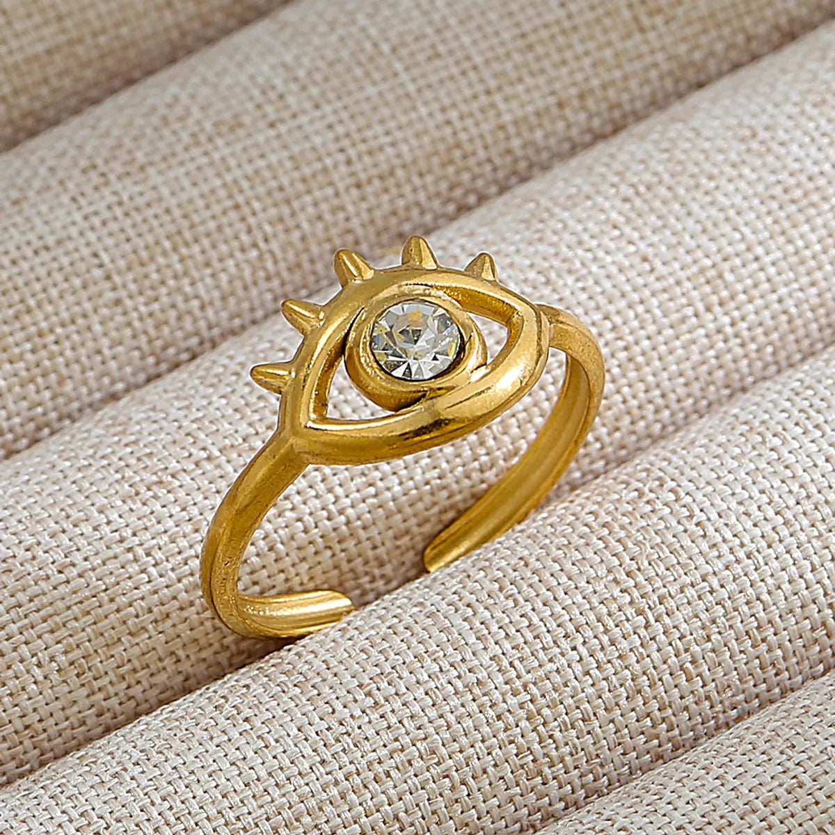 Wholesale Jewelry Retro Simple Style Geometric Titanium Steel 18K Gold Plated Open Rings