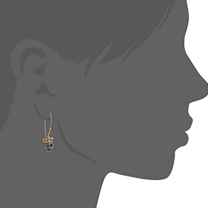 Wholesale Jewelry Retro Skull Alloy Zircon Inlay Drop Earrings